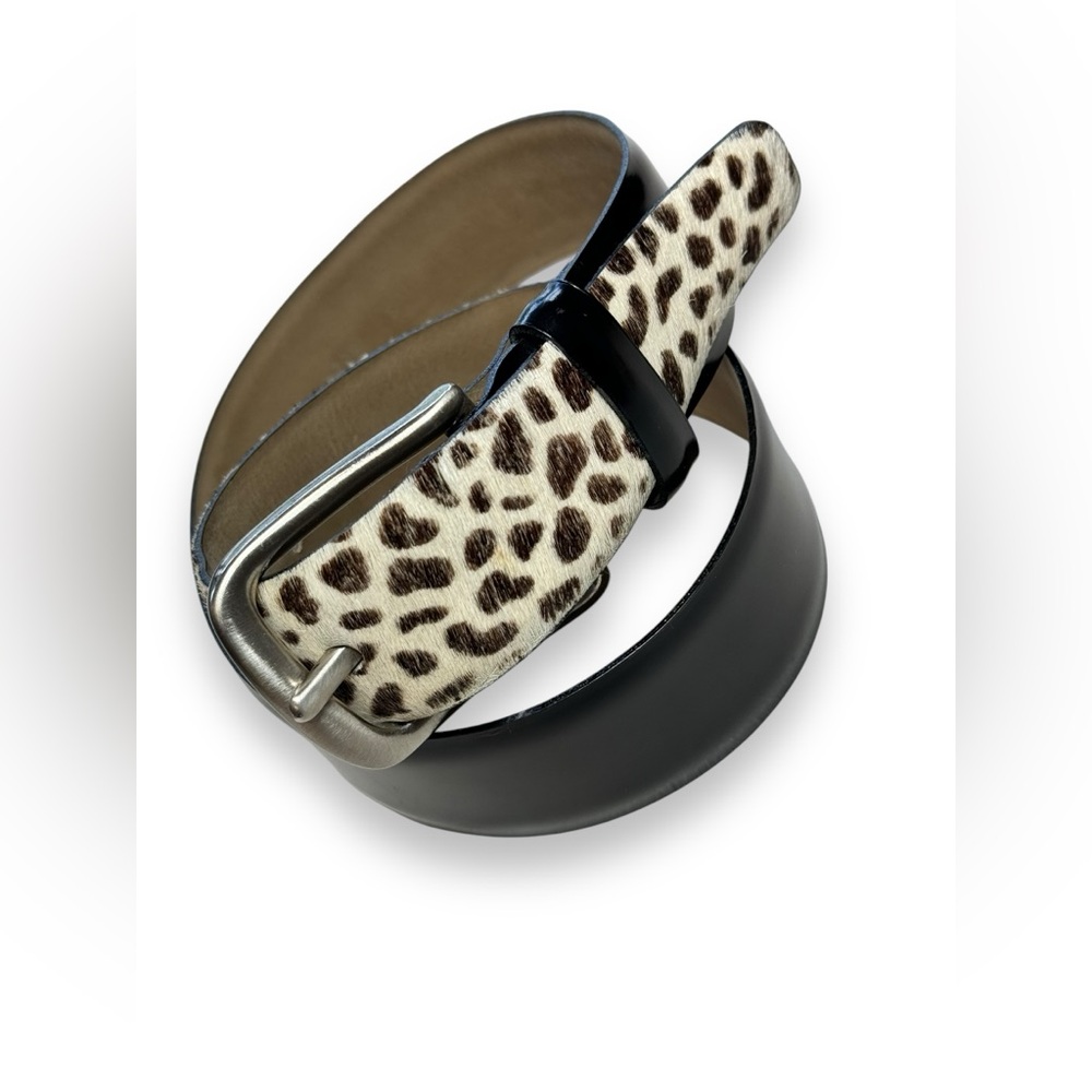 Linea Pelle Cowhide and Polished Leather Belt
